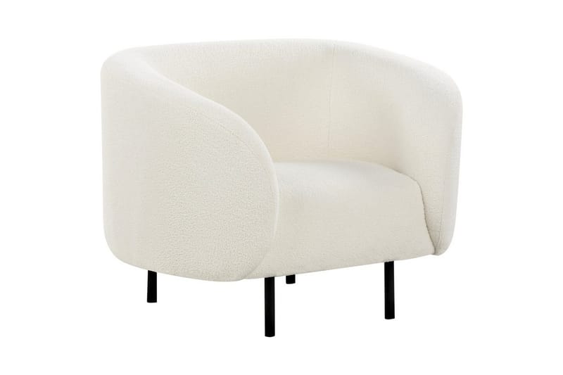 Lenestol Loen - Hvit, Svart/Bouclé - Møbler - Stoler - Lenestoler