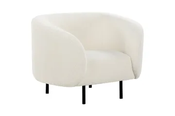 Lenestol Loen - Hvit, Svart/Bouclé - Møbler - Stoler - Lenestoler