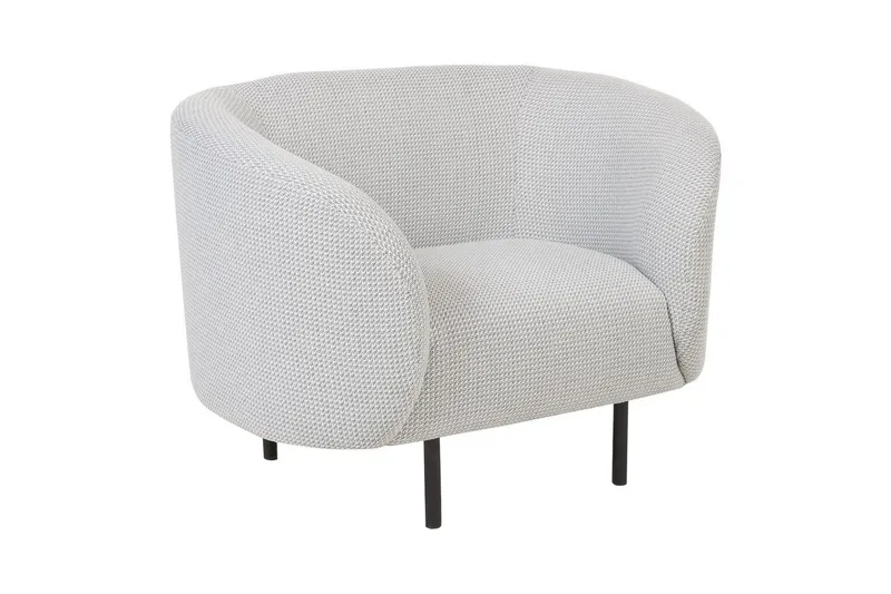 Lenestol Loen, Hvit, Svart/Polyester