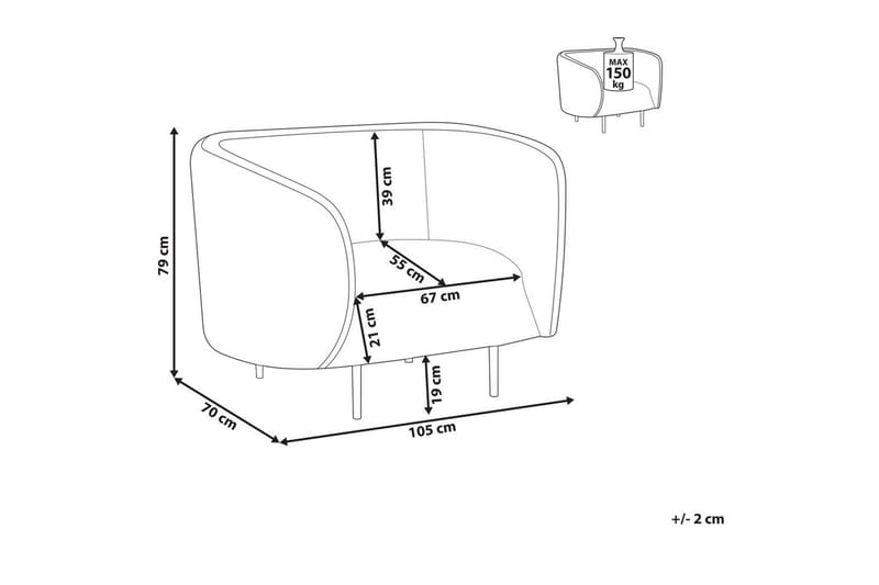 Lenestol Loen - Hvit, Svart/Polyester - Møbler - Stoler - Lenestoler