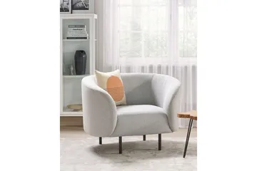 Lenestol Loen - Hvit, Svart/Polyester - Møbler - Stoler - Lenestoler