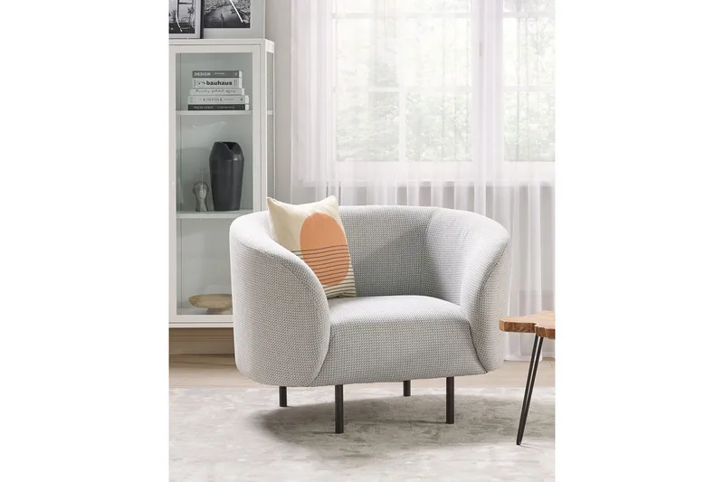 Lenestol Loen - Hvit, Svart/Polyester - Møbler - Stoler - Lenestoler