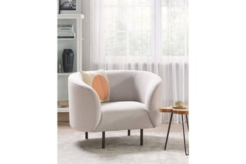 Lenestol Loen - Lysebeige, svart/Polyester, Lys beige, svart/Polyester - Møbler - Stoler - Lenestoler