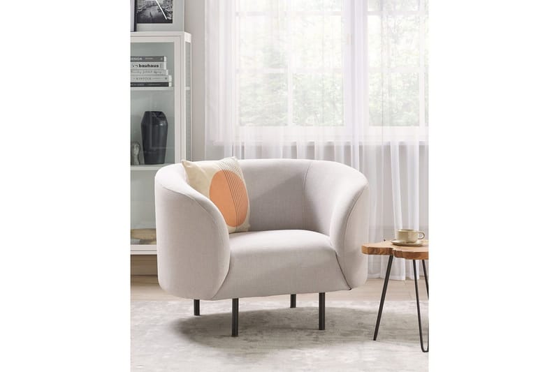 Lenestol Loen - Lysebeige, svart/Polyester, Lys beige, svart/Polyester - Møbler - Stoler - Lenestoler
