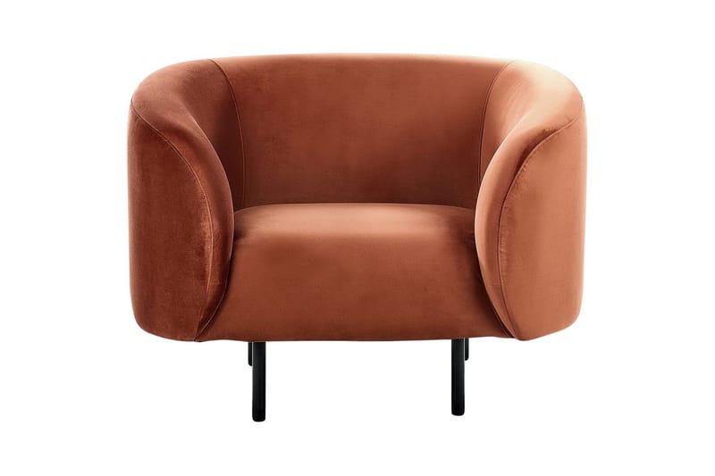 Lenestol Loen - Oransje, svart/Fløyel, Oransje, svart/fløyel - Møbler - Stoler - Lenestoler