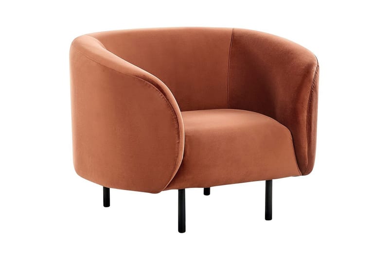 Lenestol Loen, Oransje, svart/Fløyel, Oransje, svart/fløyel