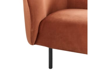 Lenestol Loen - Oransje, svart/Fløyel, Oransje, svart/fløyel - Møbler - Stoler - Lenestoler