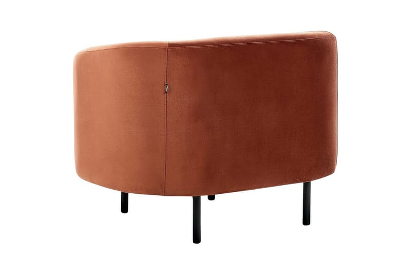 Lenestol Loen - Oransje, svart/Fløyel, Oransje, svart/fløyel - Møbler - Stoler - Lenestoler
