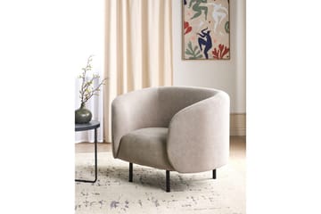 Lenestol Loen - Taupe, grå, svart/Polyester, Taupe, grå, svart/polyester - Møbler - Stoler - Lenestoler