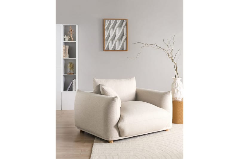 Lenestol Luvos - Beige, lyst tre - Møbler - Stoler - Lenestoler
