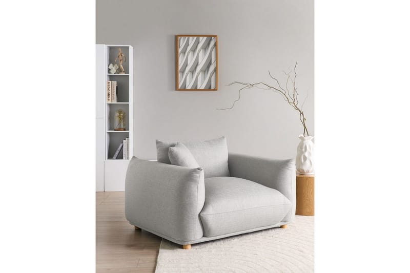 Lenestol Luvos - Grå, lyst tre - Møbler - Stoler - Lenestoler