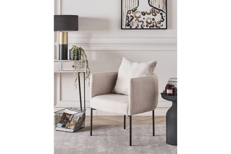 Lenestol Malmos - Lys beige, svart - Møbler - Stoler - Lenestoler