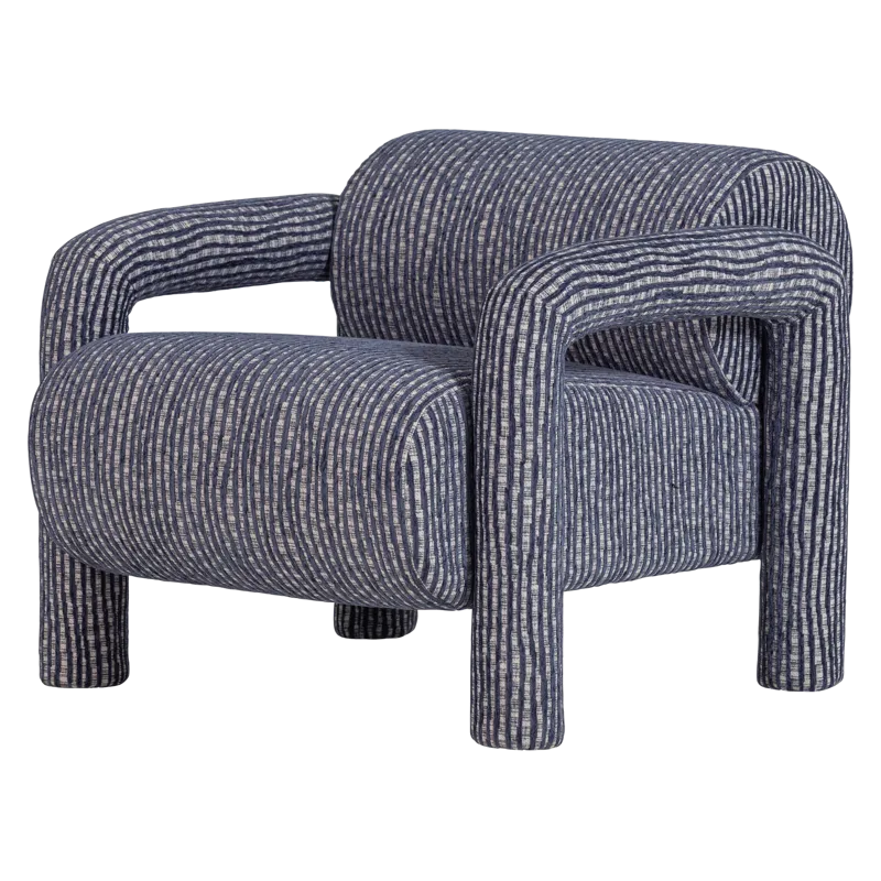 Lenestol med mønster Lenny, Grå/Blå