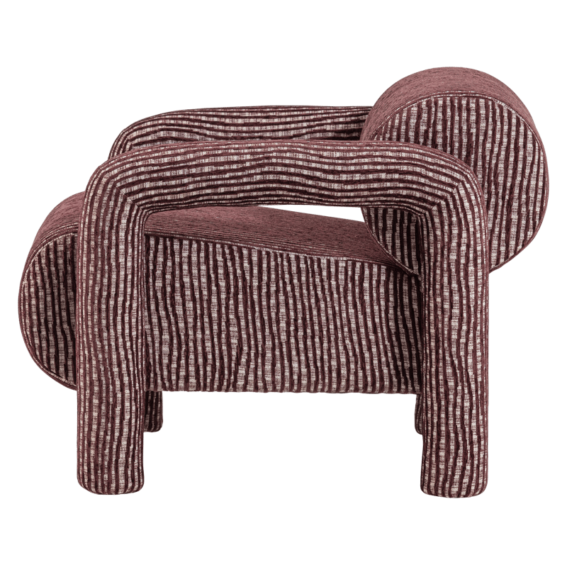 Lenestol med mønster Lenny - Vinrød - Møbler - Stoler - Lenestoler