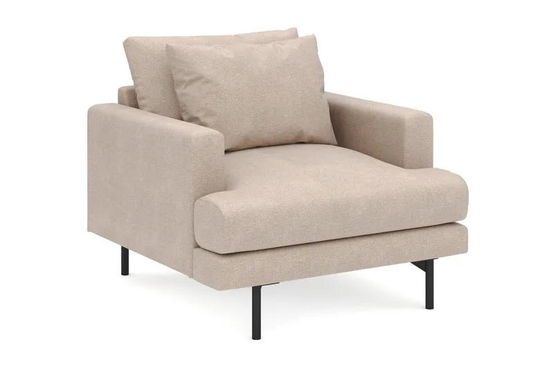 Lenestol Menard i Stoff - Beige - Møbler - Stoler - Lenestoler