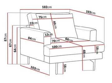 Lenestol Menard i Stoff - Brun - Møbler - Stoler - Lenestoler