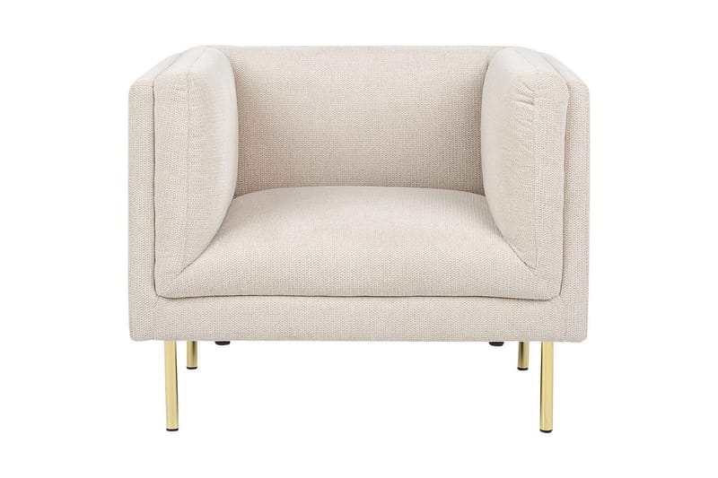 Lenestol Moen - Beige, gull - Møbler - Stoler - Lenestoler