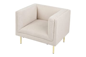 Lenestol Moen - Beige, gull - Møbler - Stoler - Lenestoler
