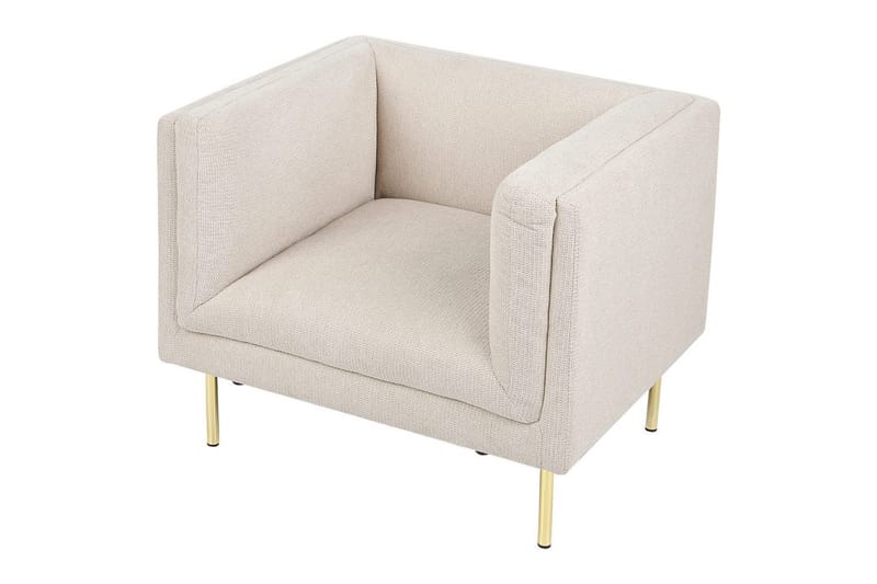 Lenestol Moen - Beige, gull - Møbler - Stoler - Lenestoler