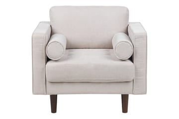 Lenestol Nurmo - Beige, mørkt tre - Møbler - Stoler - Lenestoler