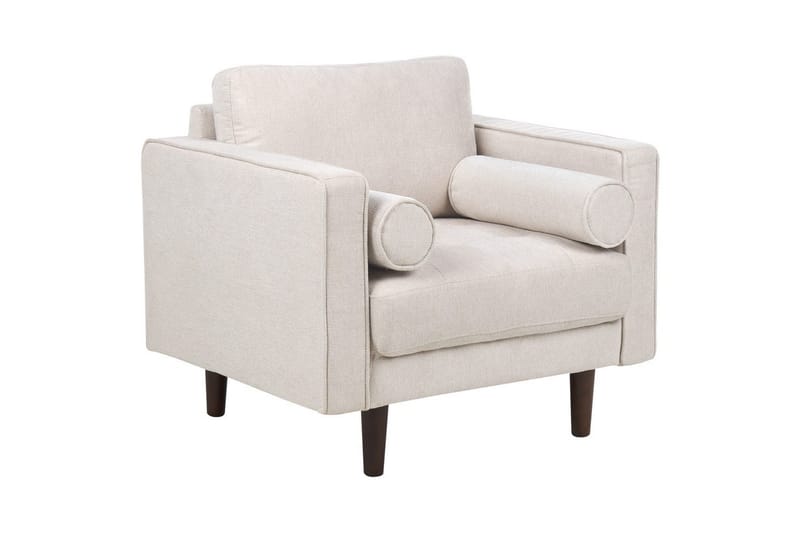 Lenestol Nurmo - Beige, mørkt tre - Møbler - Stoler - Lenestoler