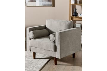 Lenestol Nurmo - Taupe, mørkt tre - Møbler - Stoler - Lenestoler