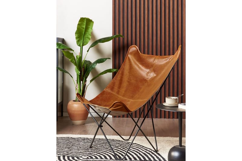 Lenestol Nybro - Brun, Svart/Kunstlær - Møbler - Stoler - Lenestoler