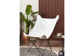 Lenestol Nybro - Hvit, Svart/Fløyel - Møbler - Stoler - Lenestoler