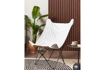 Lenestol Nybro - Hvit, Svart/Fløyel - Møbler - Stoler - Lenestoler