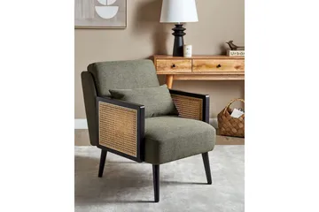 Lenestol Orum - Grønn, lyst tre, svart, Grønt, lyst tre, svart - Møbler - Stoler - Lenestoler