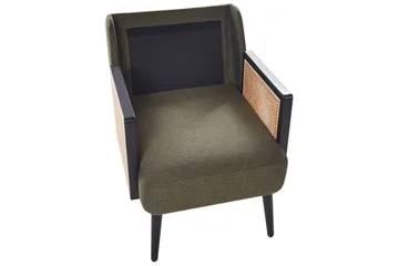 Lenestol Orum - Grønn, lyst tre, svart, Grønt, lyst tre, svart - Møbler - Stoler - Lenestoler