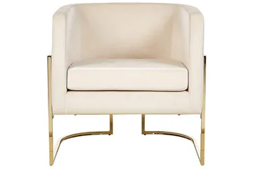 Lenestol Sirkka - Beige, gull, Beige, Gull - Møbler - Stoler - Lenestoler