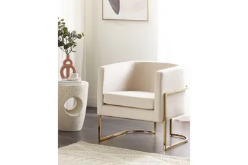 Lenestol Sirkka - Beige, gull, Beige, Gull - Møbler - Stoler - Lenestoler