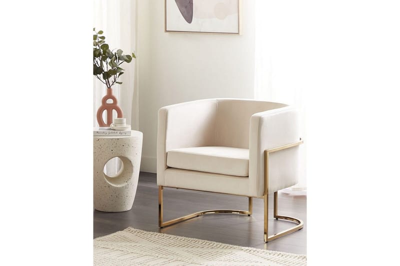 Lenestol Sirkka - Beige/gull/Beige/Gull - Møbler - Stoler - Lenestoler