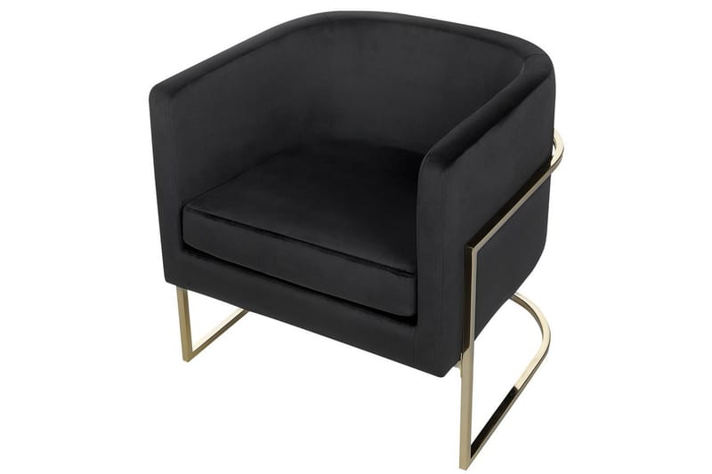 Lenestol Sirkka - Svart, gull - Møbler - Stoler - Lenestoler