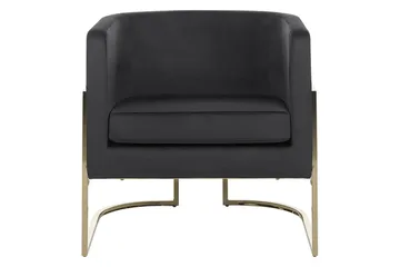 Lenestol Sirkka - Svart, gull - Møbler - Stoler - Lenestoler