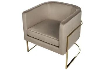 Lenestol Sirkka - Taupe, gull - Møbler - Stoler - Lenestoler