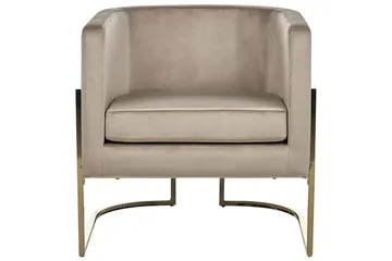 Lenestol Sirkka - Taupe, gull - Møbler - Stoler - Lenestoler