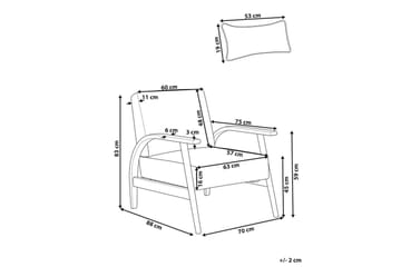 Lenestol Skara - Mørkt tre, hvit - Møbler - Stoler - Lenestoler