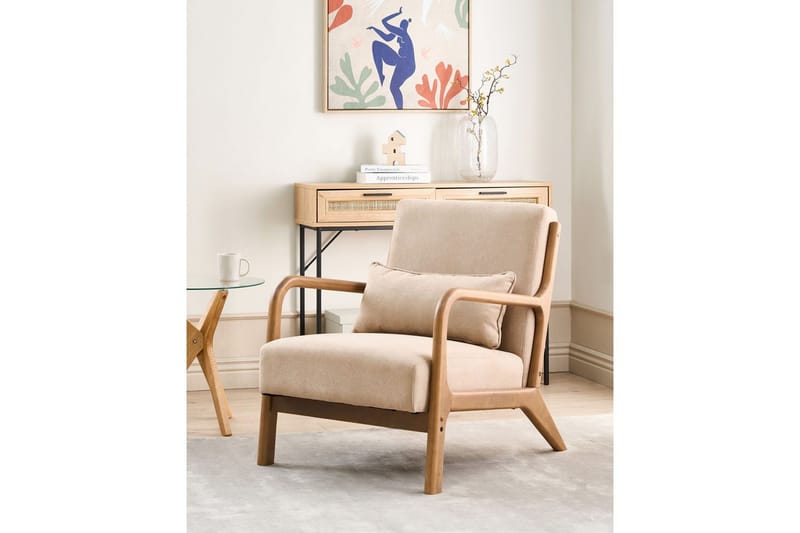 Lenestol Skovde - Beige, lyst tre - Møbler - Stoler - Lenestoler