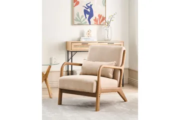 Lenestol Skovde - Beige, lyst tre - Møbler - Stoler - Lenestoler