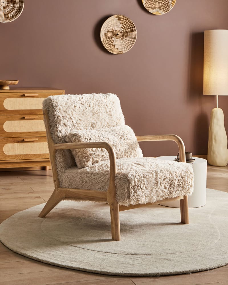 Lenestol Skovde - Lys beige - Møbler - Stoler - Lenestoler