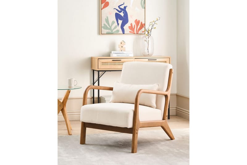 Lenestol Skovde - Lysebeige, lyst tre - Møbler - Stoler - Lenestoler