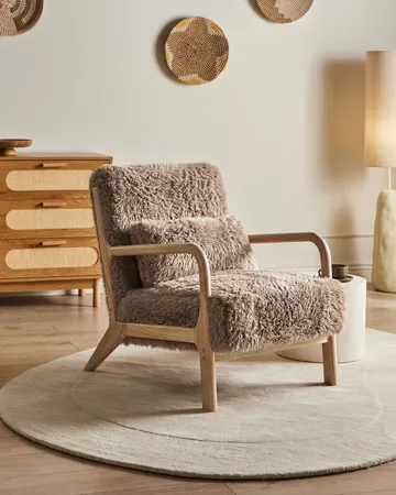 Lenestol Skovde - Taupe - Møbler - Stoler - Lenestoler