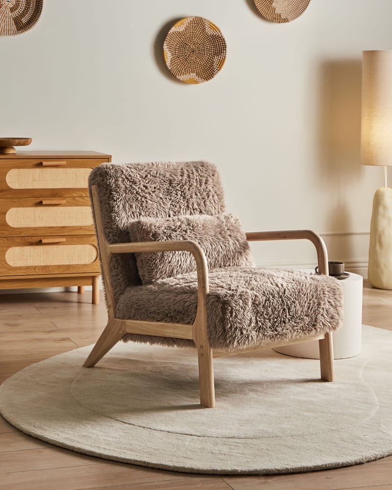 Lenestol Skovde - Taupe - Møbler - Stoler - Lenestoler