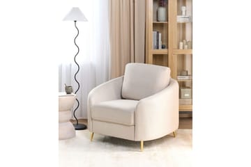 Lenestol Trosa - Beige, gull - Møbler - Stoler - Lenestoler