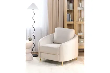 Lenestol Trosa - Beige, gull - Møbler - Stoler - Lenestoler