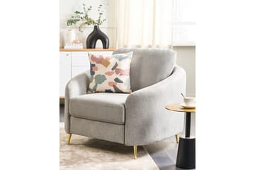 Lenestol Trosa - Grå, gull, Grå, Gull - Møbler - Stoler - Lenestoler