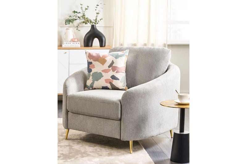 Lenestol Trosa - Grå, gull, Grå, Gull - Møbler - Stoler - Lenestoler