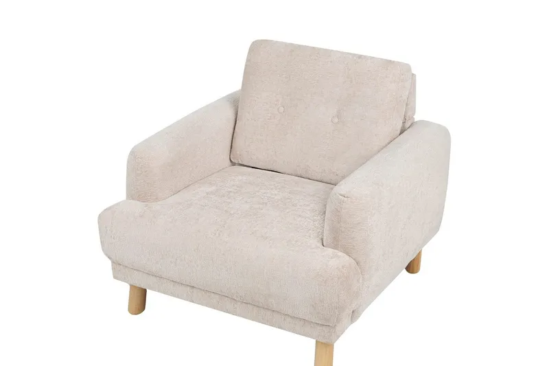 Lenestol Tuve - Beige, lyst tre/Bouclé - Møbler - Stoler - Lenestoler